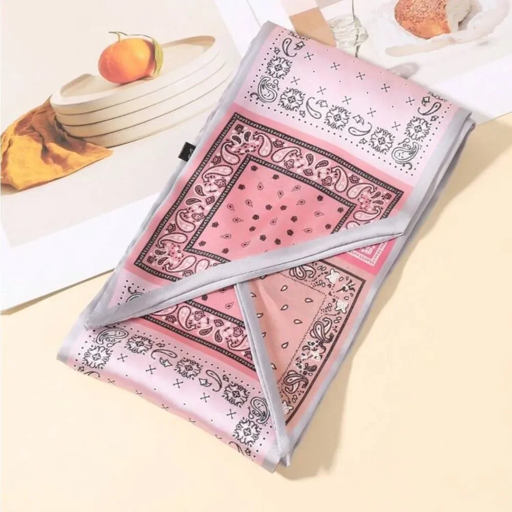 Pink Patterned Hair Scarf A1582
